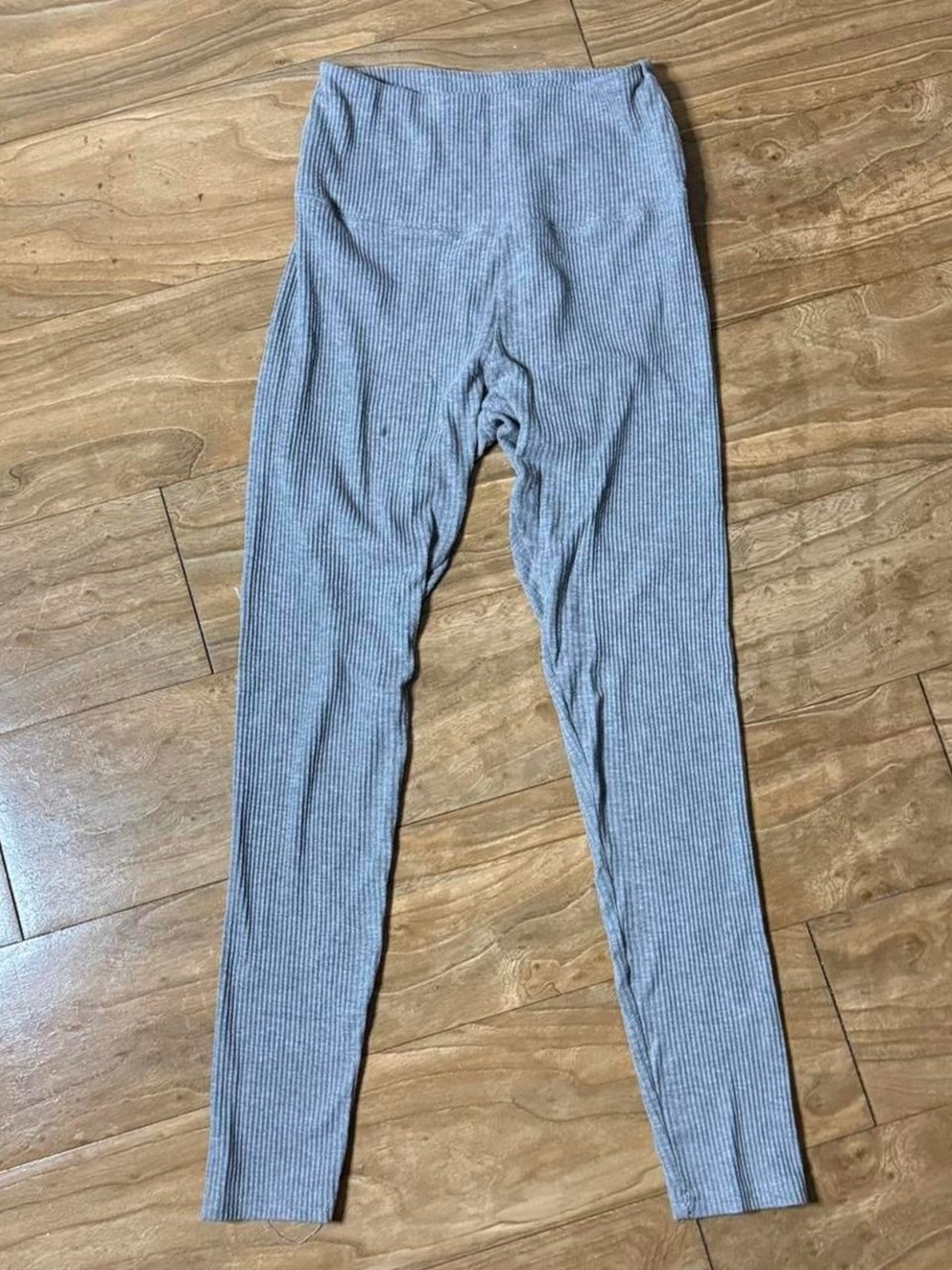 Gray Ribbed Leggings